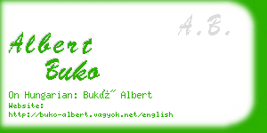 albert buko business card